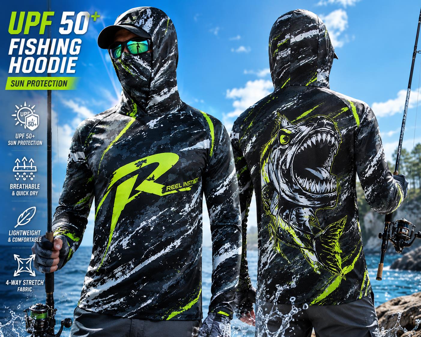 Rash Guard Long Sleeve - Camiseta de pesca de manga larga