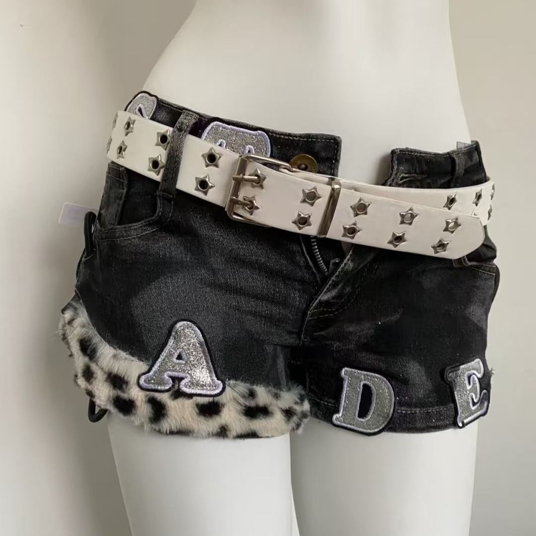 Summer Clothing Girl - Y2k-pantalones cortos vaqueros con parches bordados
