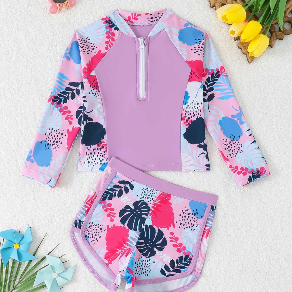 Conjunto de 2 piezas de protec - Rash Guard Long Sleeve reseña y precio