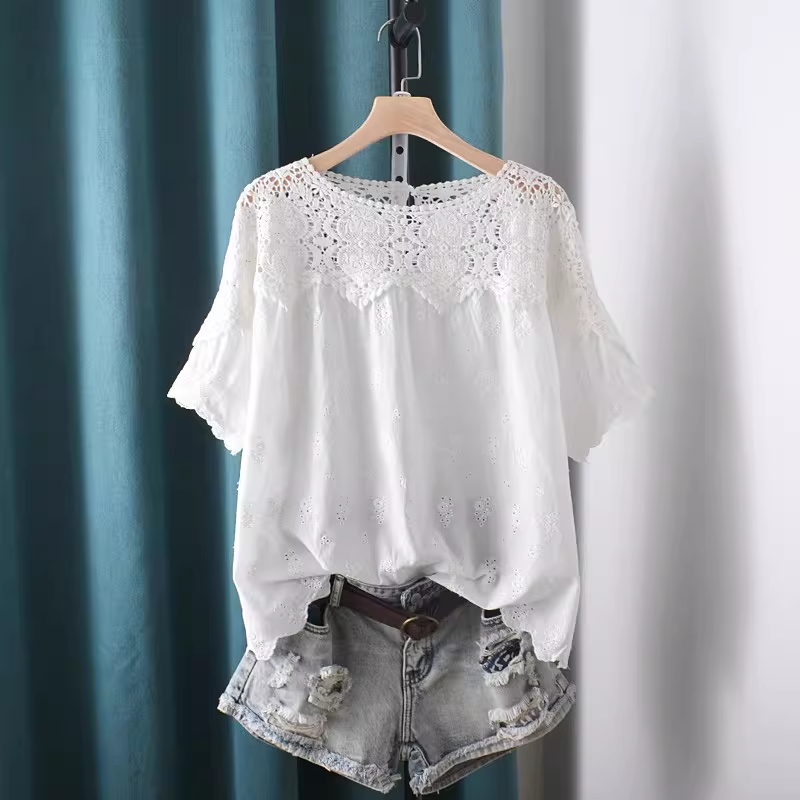 Camisas y Blusas con Encaje Ca - Japan Summer Clothing Women reseña y precio