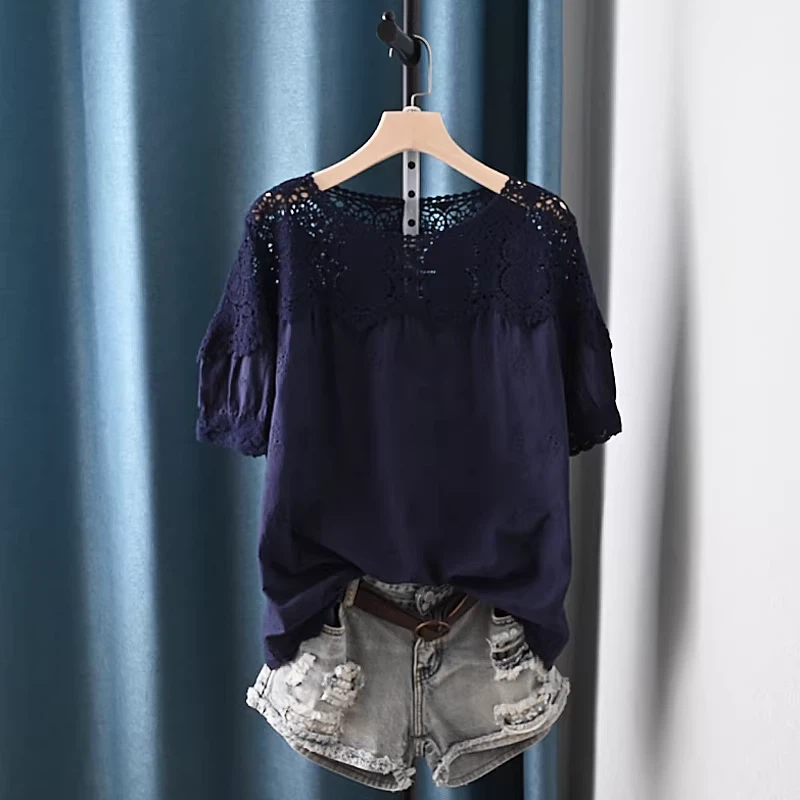 Camisas y Blusas con Encaje Ca - Japan Summer Clothing Women reseña y precio