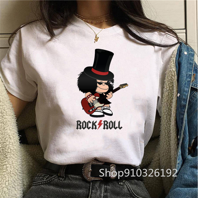 Camiseta Rock Roll Mafalda con - Summer Clothing Teens reseña y precio