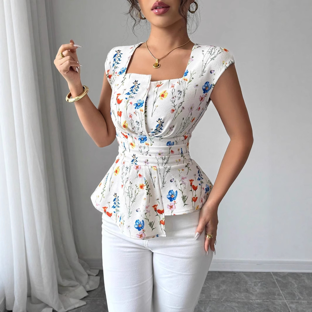Camiseta con cuello cuadrado y - Summer Dresses Yours Clothing reseña y precio